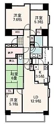 メゾン・フィオーレ伝馬町 4SLDKの間取図画像