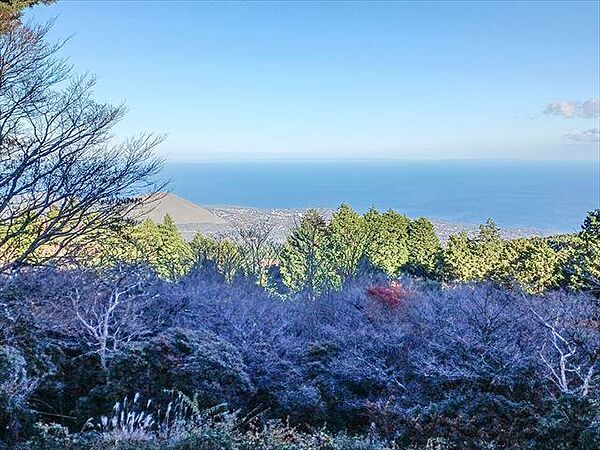 Beautiful mountainous landscape with colorful sky