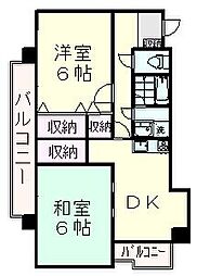 ピューアビル 2DKの間取図画像