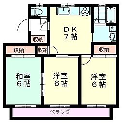 メゾンヴェール杉山 3DKの間取図画像