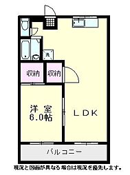 ラビットハウス向田 1LDKの間取図画像