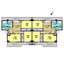 タナイマンション 3DKの間取図画像