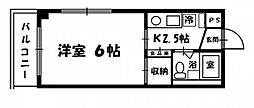 マンションフォアホーク 1Kの間取図画像