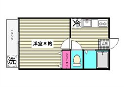 エスポワールA 1Kの間取図画像