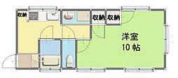 コーポKANOU 1Kの間取図画像