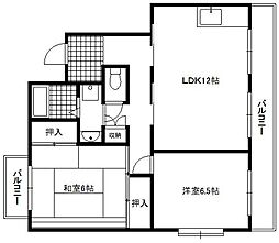 クレ青島 2LDKの間取図画像