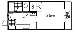 エクレール・フジ 1DKの間取図画像