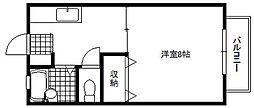 セジュール元町 1Kの間取図画像