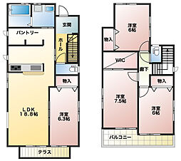 藤枝市高洲　中古住宅 4LDKの間取り