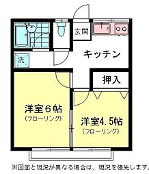 宮内アパート 2Kの間取図画像