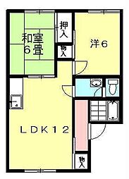 コーポノセ 2LDKの間取図画像