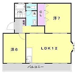 コトー萩 2LDKの間取図画像