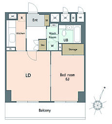 熱海咲見町ハイツ 1LDKの間取図画像