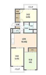 チュリス馬渕 3DKの間取図画像