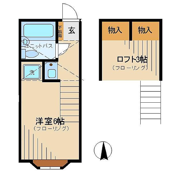 東京都小金井市貫井南町１丁目(賃貸アパート1R・2階・17.40㎡)の写真 その2