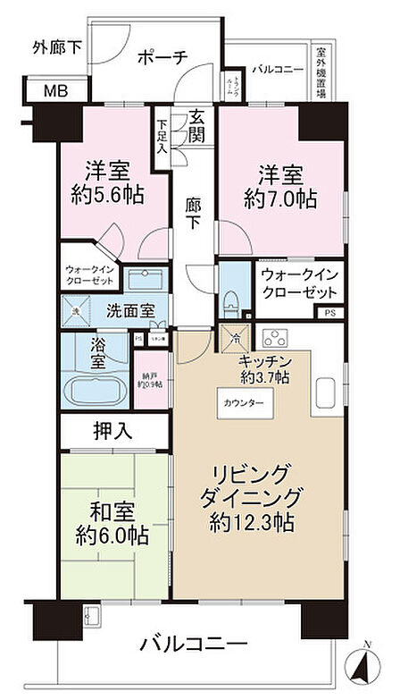 3LDK 間取り
