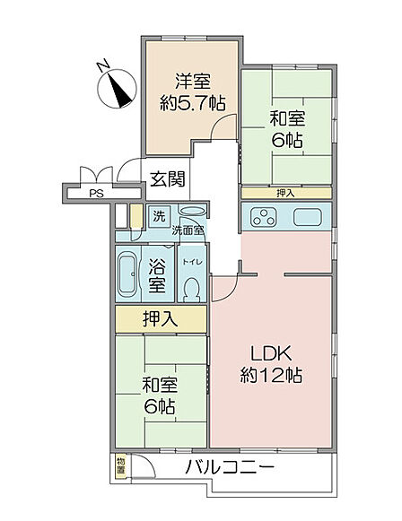 3LDK 間取り