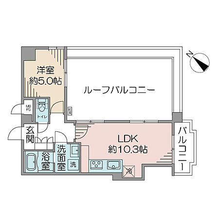 ルーフバルコニー付き。陽当たり・採光・通風良好の開放感あふれる住戸。