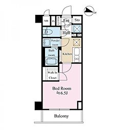 テラス都立大学 1Kの間取図画像