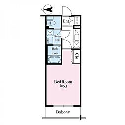 上石神井テラス 1Kの間取図画像