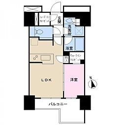 JR常磐線 北千住駅 徒歩5分の賃貸マンション 6階1LDKの間取り