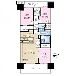 オーベルグランディオ千住大橋エアーズ 3LDKの間取図画像