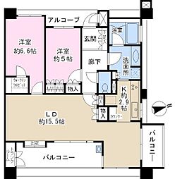 ニューライズシティ東京ベイハイライズ 2LDKの間取図画像