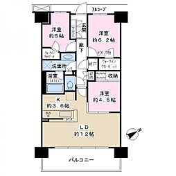 オーベル柏パークフロント 3LDKの間取図画像