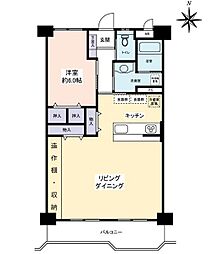 東亜パークサイドキャッスル 1LDKの間取図画像