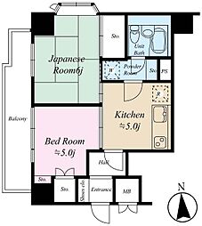 ダイアパレス御苑前 2Kの間取図画像