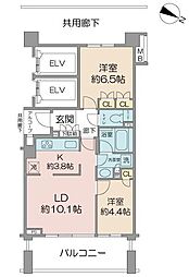 横濱紅葉坂レジデンス参番館 2LDKの間取図画像