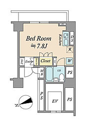 Ｔｅｒｒａｚｚａ　Ｅｓｔ ワンルームの間取り