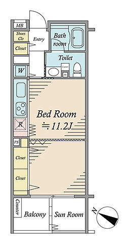 間取り トゥールロワイヤルエルモア上北沢 2階/-