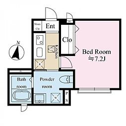フォレスト 1Kの間取図画像