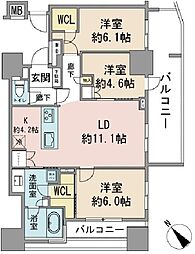 オーベルアーバンツ西荻窪 3LDKの間取図画像