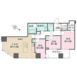 シティタワー新宿新都心 3LDKの間取図画像