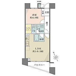 グリーンコート西荻窪 1LDKの間取り