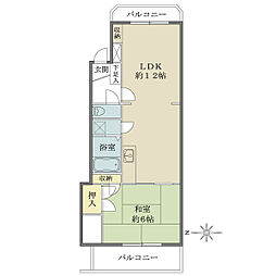 ヤマニメゾン小平 1LDKの間取図画像