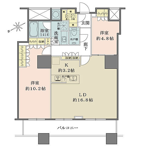 間取り ザ・パークハウス西新宿タワー60 34階/-