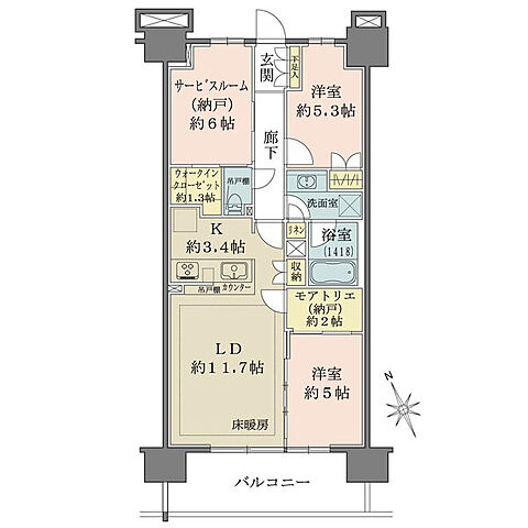 間取り リビオシティ南砂町ステーションサイト 2階/-
