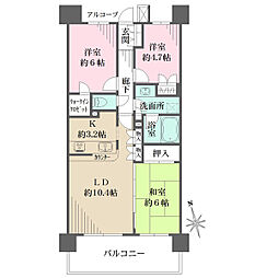 藤和シティホームズ小竹向原 3LDKの間取図画像