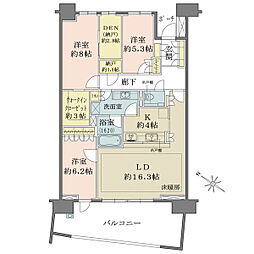 幕張アクアテラスベイレジデンス 3LDKの間取図画像