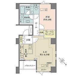 南青山テラス常盤松フォレスト 1LDKの間取図画像