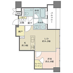 グランスイート麻布台ヒルトップタワー 1LDKの間取図画像