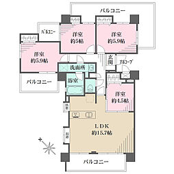 グランイーグル多摩川緑地5 4LDKの間取図画像