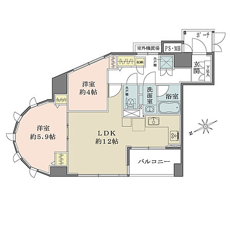 2LDK 間取り
