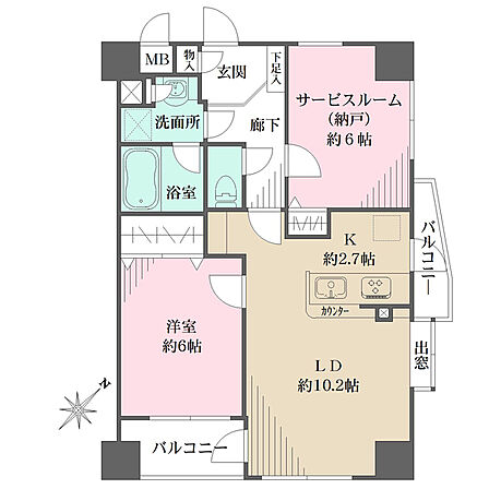 開口部が豊富で明るく風通しの良いお部屋です。