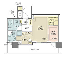 ザ・パークハウス戸越公園タワー 1LDKの間取り