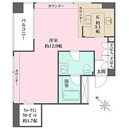 ホームズ高輪台 ワンルームの間取図画像