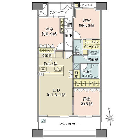 間取り セントラルガーデン・レジデンス徳川明倫町 13階/-